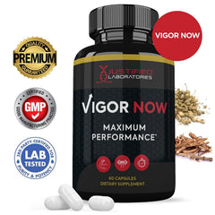Justified Laboratories Vigor Now 1600MG capsules pack ready for daily use