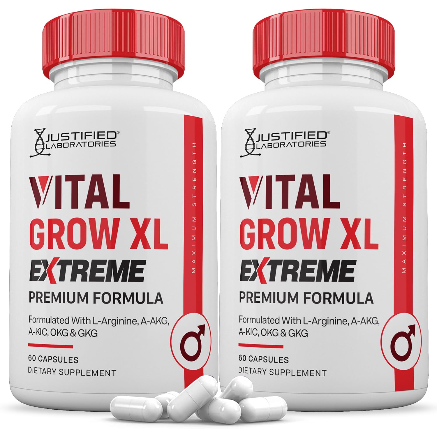 Justified Laboratories Vital Grow XL Extreme bottle pour for quick daily supplementation