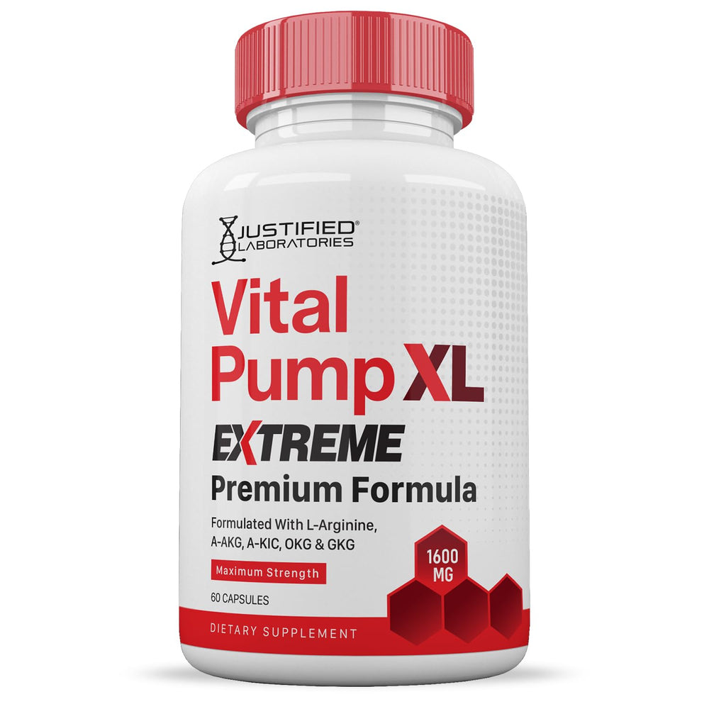 Justified Laboratories Vital Pump XL Extreme 180 capsules per bottle packaging