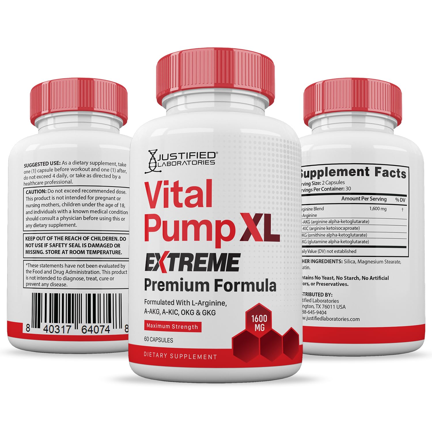 Justified Laboratories Vital Pump XL Extreme with glass of water for daily routine.