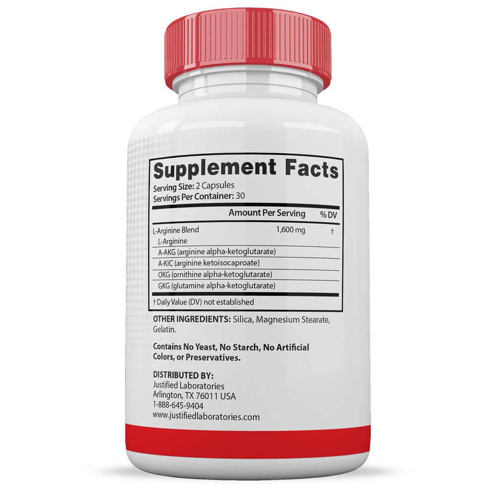 Justified Laboratories Vital Pump XL Extreme dosage label shows 1600mg blend.