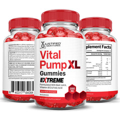 Justified Laboratories Vital Pump XL Extreme safety label emphasizing vegan and non-GMO quality