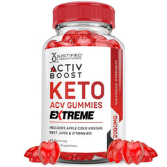 Justified Laboratories Activboost Keto ACV Gummies Extreme bottle for convenient daily wellness