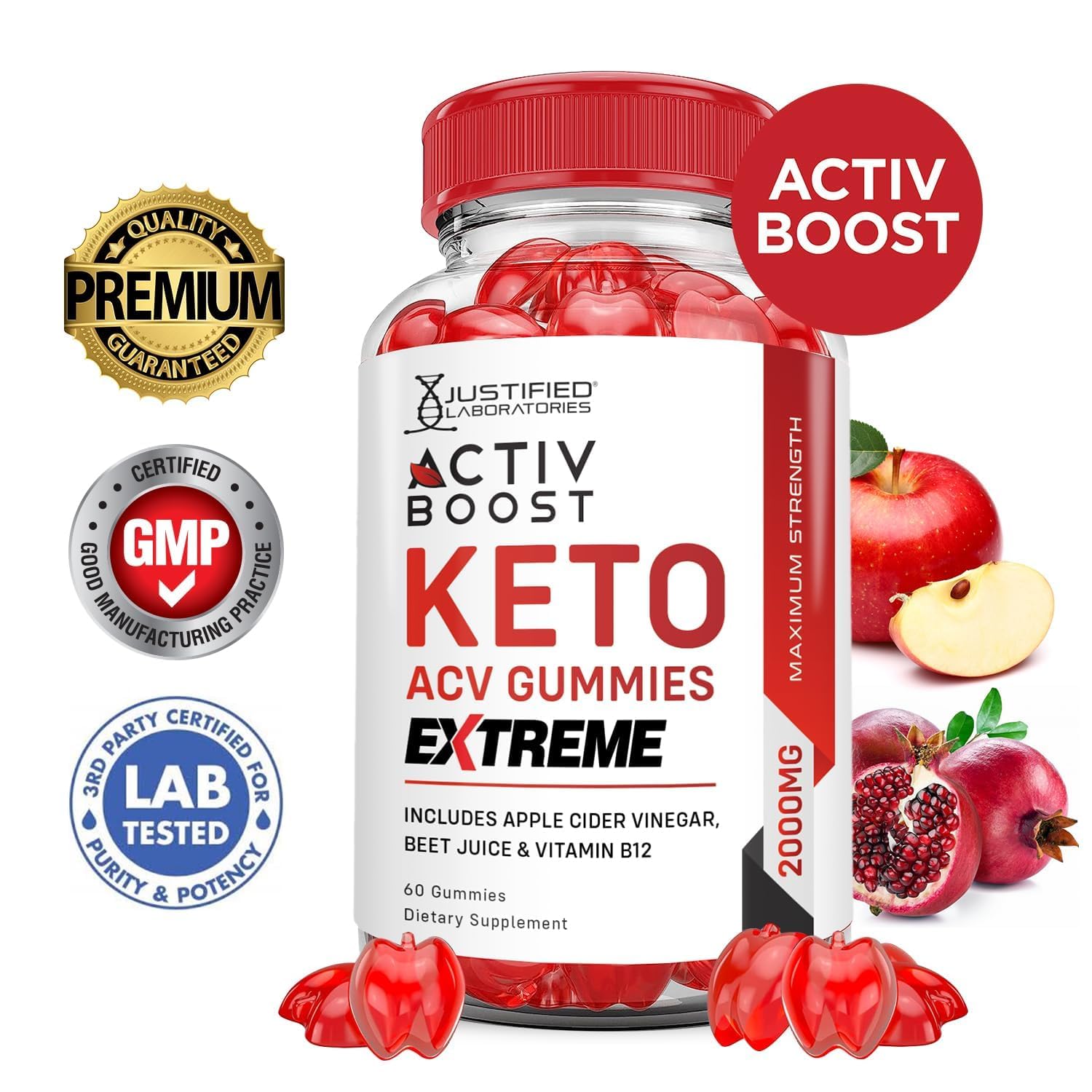 Pomegranate beet juice blend in Activboost Keto ACV Gummies for color and flavor