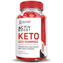 Justified Laboratories Activboost Keto ACV three-pack box arrangement.