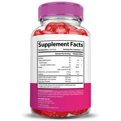 Justified Laboratories Bliss Keto ACV Gummies bottle back; reveals ingredients and vegan, non-GMO promise.