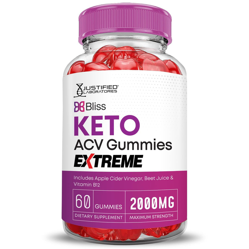Justified Laboratories Bliss Keto ACV Gummies wooden-table serving scene; suggests easy daily routine.