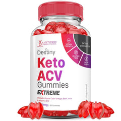Justified Laboratories Destiny Keto ACV Extreme bottle promotes daily wellness.