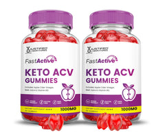 Justified Laboratories Fast Active Keto ACV Gummies 2-pack on a clean surface, convenient daily bite