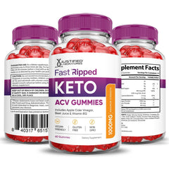 Justified Laboratories Fast Ripped Keto ACV pack shot, convenient 2-pack for daily use.