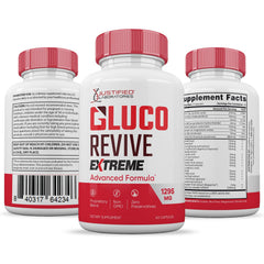 Justified Laboratories Gluco Revive Extreme two-pack box implies cost-efficient daily use