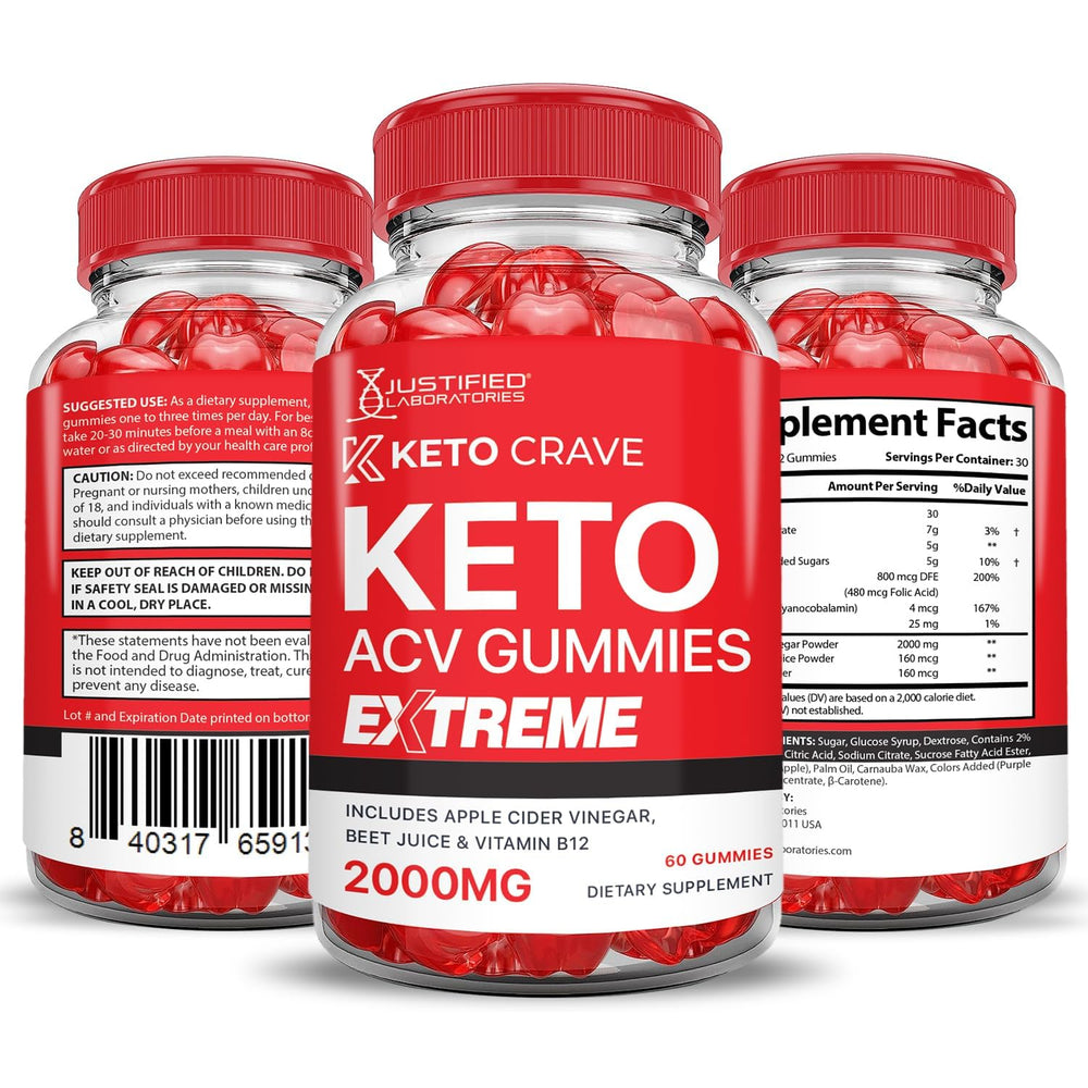 Justified Laboratories Keto Crave Gummies on a clean counter for easy snacking