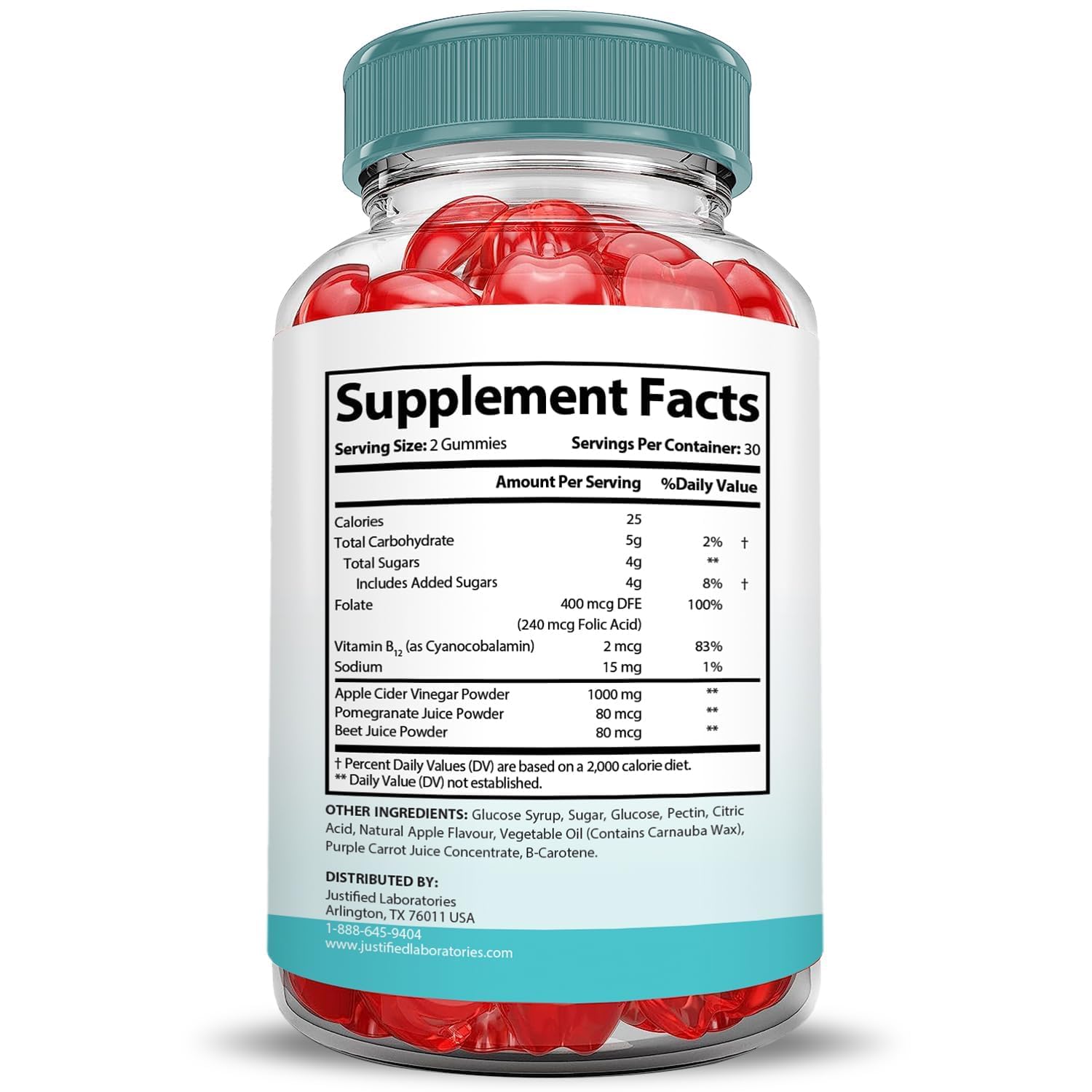 Justified Laboratories Keto Genesis gummies close-up showing texture and flavor appeal