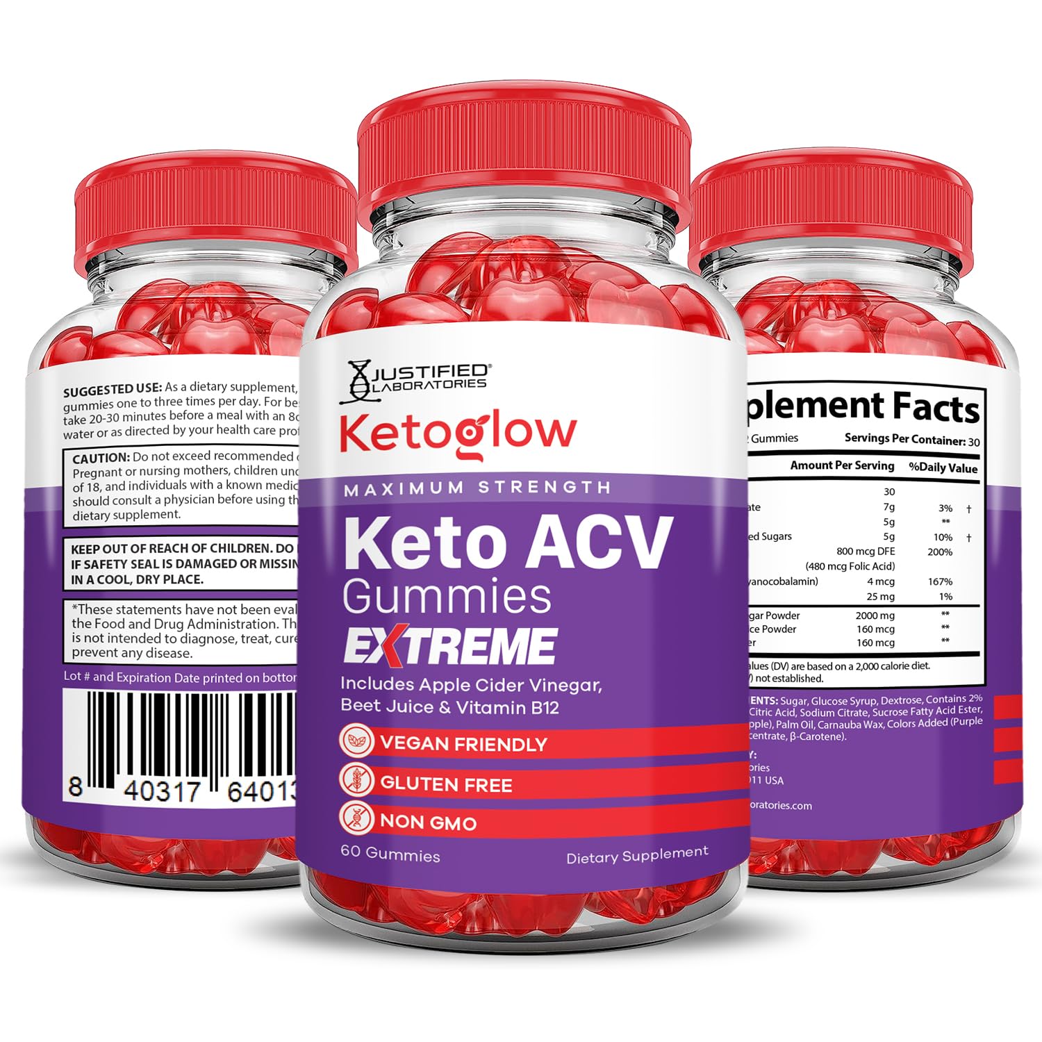 Justified Laboratories Keto Glow GMP-sealed, third-party tested quality assurance