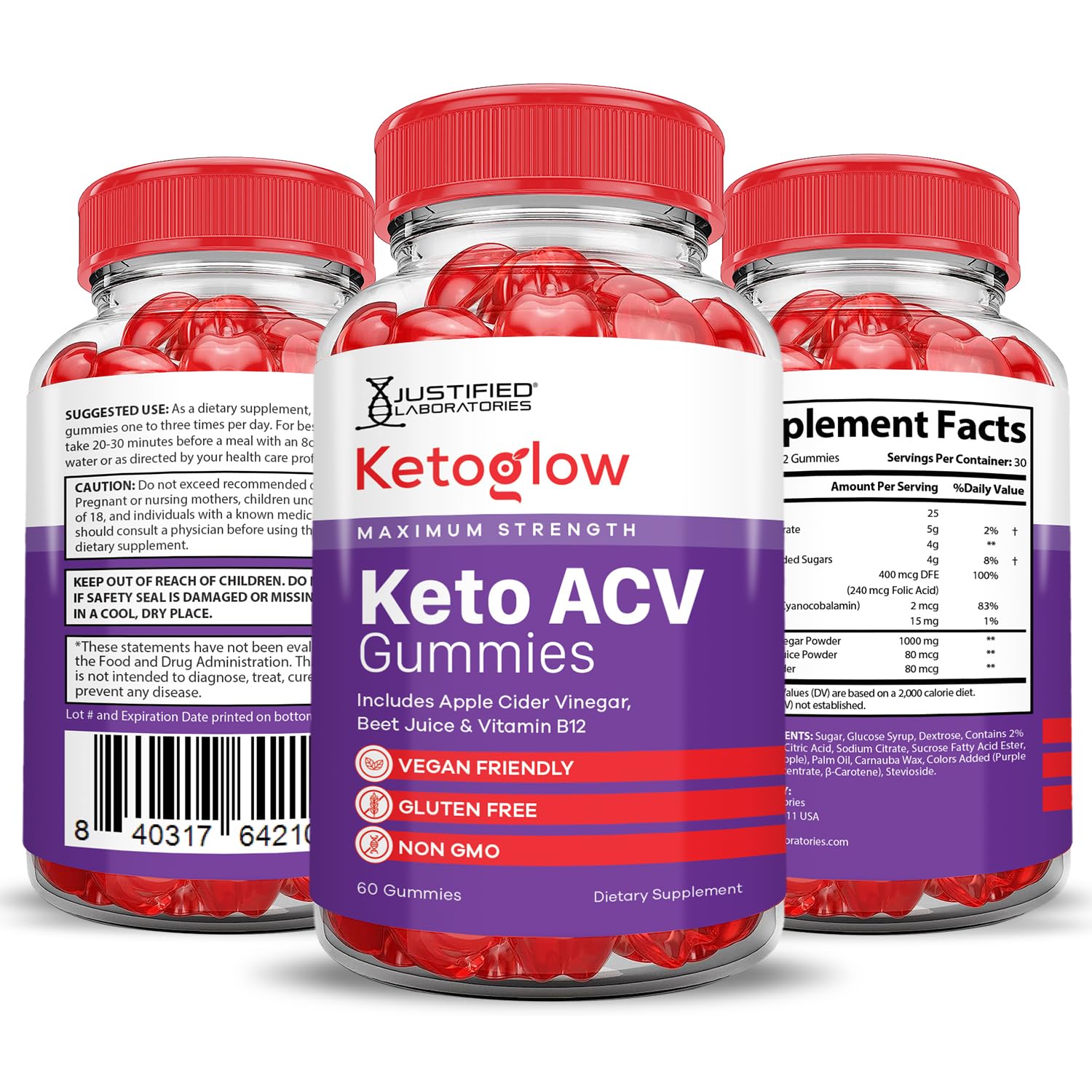 Justified Laboratories Keto Glow Gummies GMP-certified facility label—trusted safety and quality.