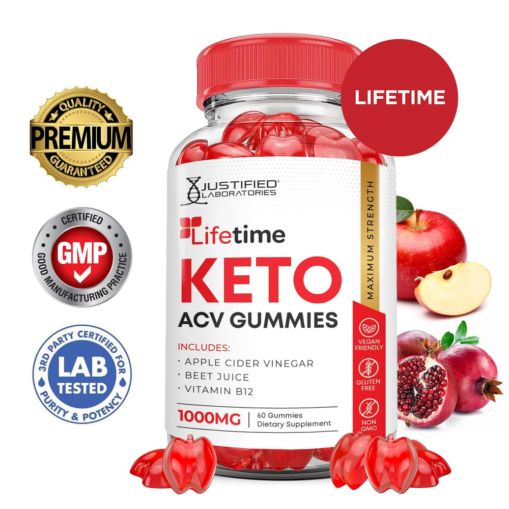 Justified Laboratories Lifetime Keto ACV Gummies beet juice powder ingredient highlighting natural color and nutrients.