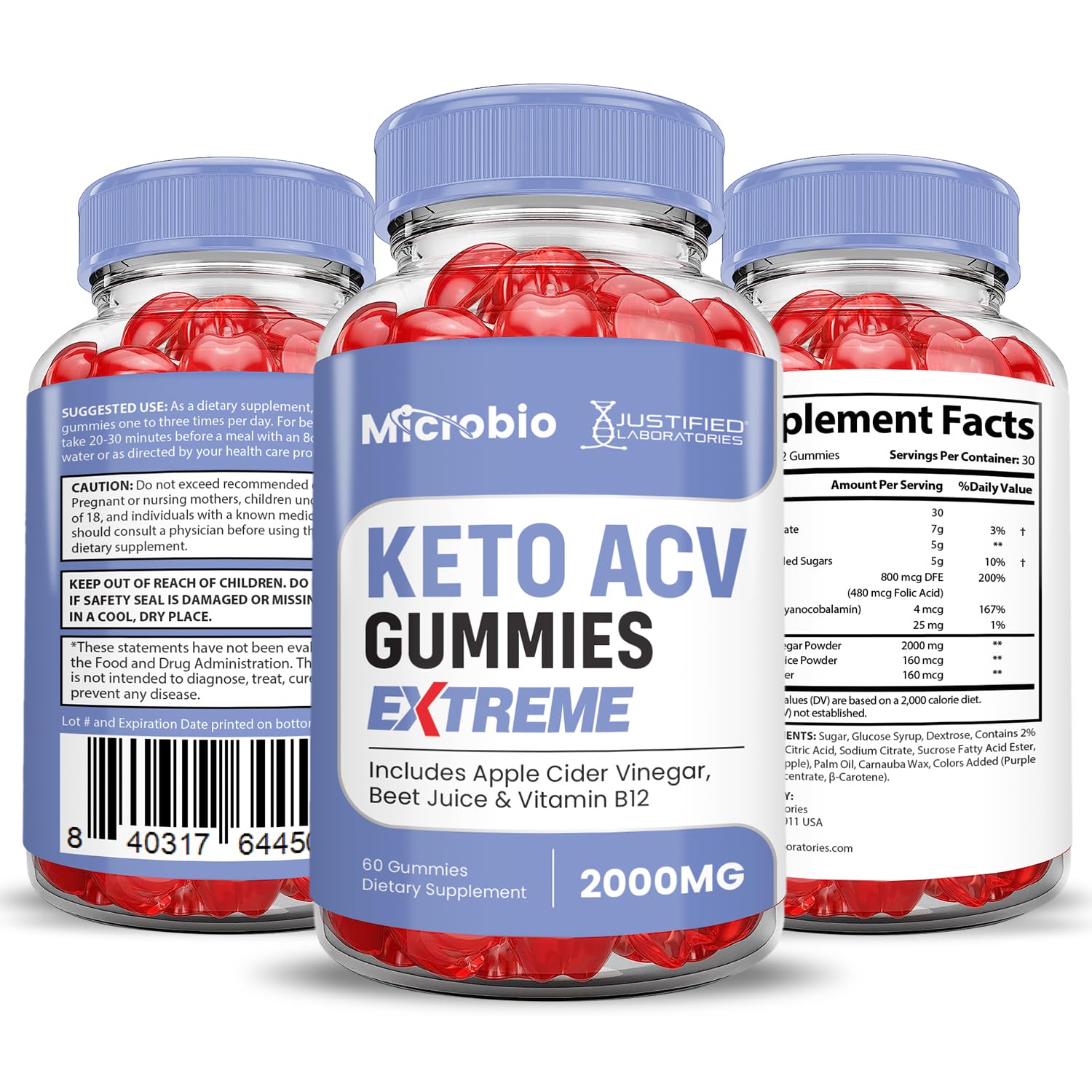 Justified Labs Microbio Keto ACV Gummies third-party tested quality control.