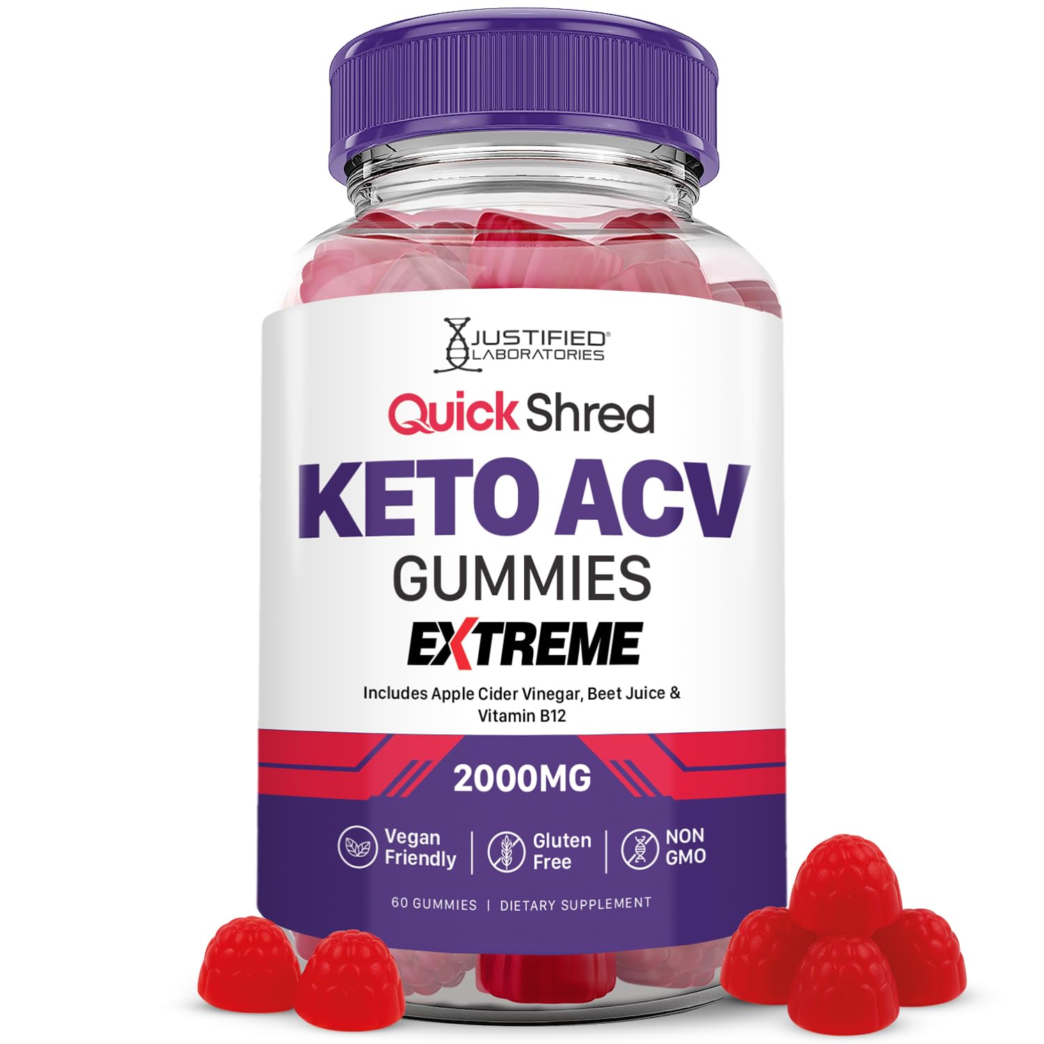 Justified Laboratories Quick Shred ACV Gummies bottle for a simple daily routine