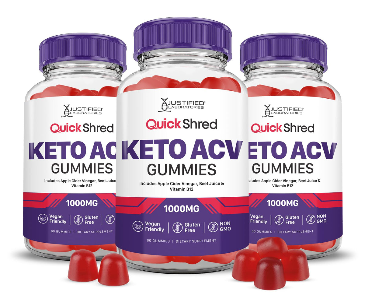 Justified Laboratories Quick Shred Keto ACV Gummies bottle for daily wellness and keto-friendly support.