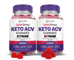 Justified Laboratories Quick Shred Keto ACV Gummies bottle with delicious daily ACV support in vegan form.