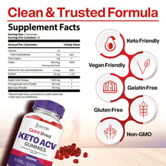 Justified Laboratories Quick Shred Keto ACV Gummies Made in USA label signals trusted quality.
