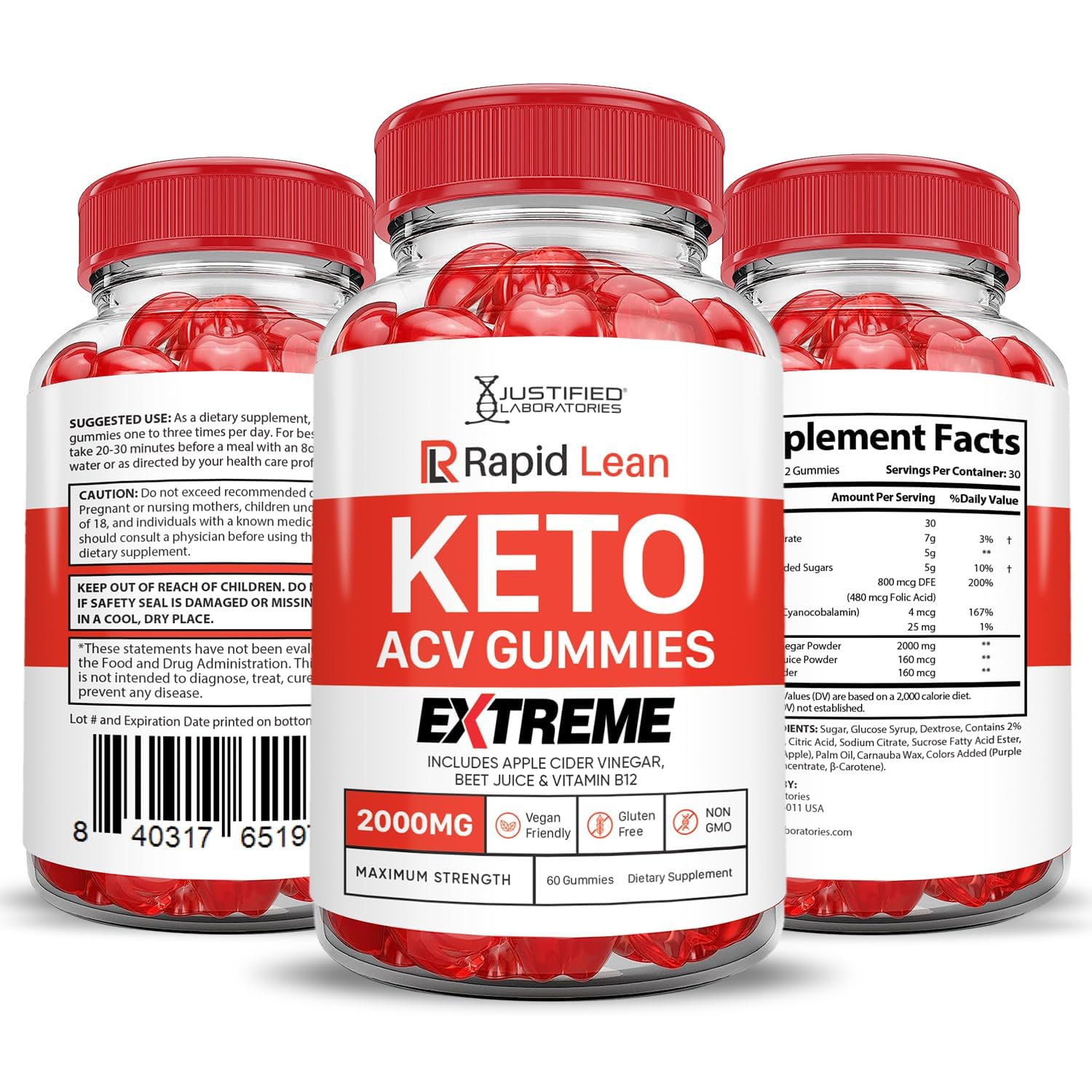Justified Laboratories gummies provide fruity flavor for daily energy and enjoyment.