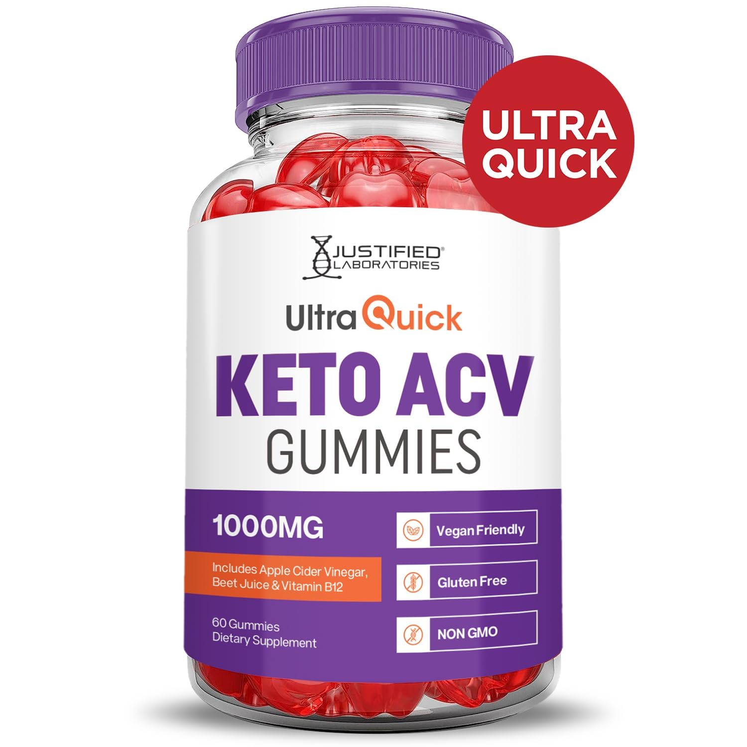 Justified Laboratories gummies in hand illustrating easy daily chew on the go