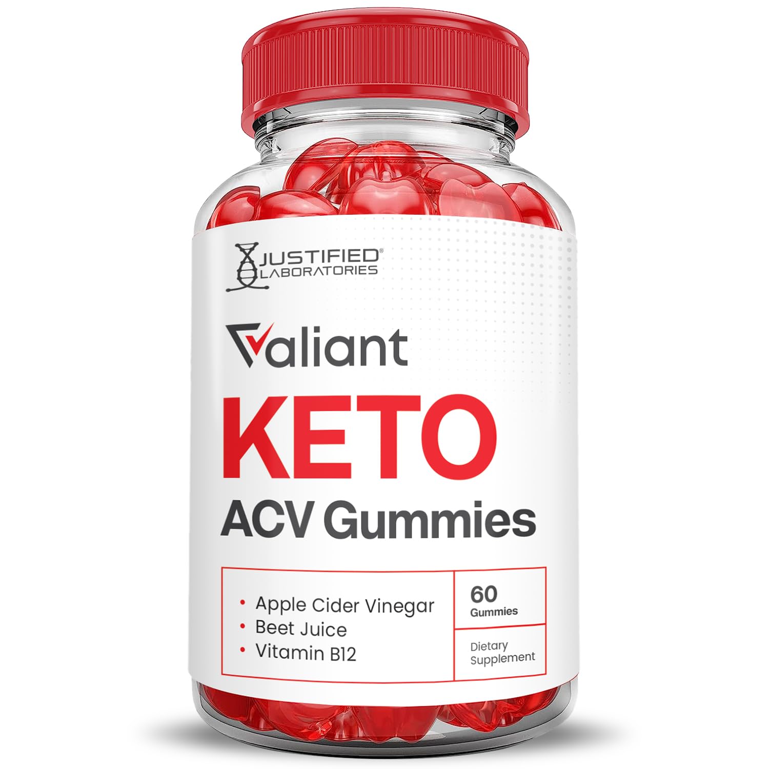 Justified Valiant Keto ACV Gummies close-up captures vibrant flavor and texture.