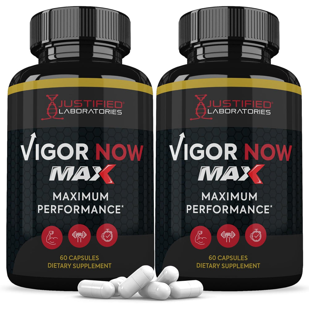 Justified Laboratories Vigor Now Max bottle for daily energy and focus.