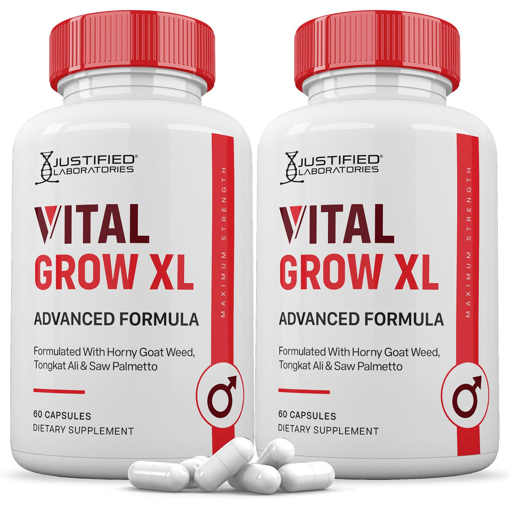 Justified Laboratories Vital Grow XL bottle front for daily wellness support