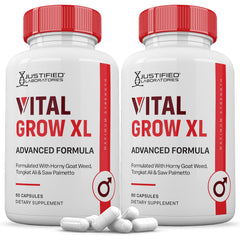 Justified Laboratories Vital Grow XL bottle front for daily wellness support