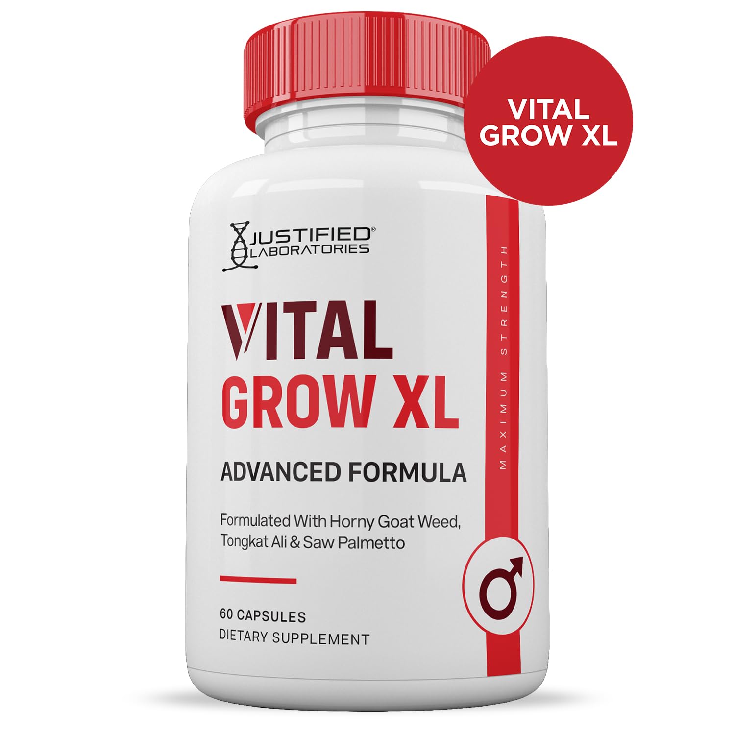 Justified Laboratories Vital Grow XL label detail highlighting the proprietary blend