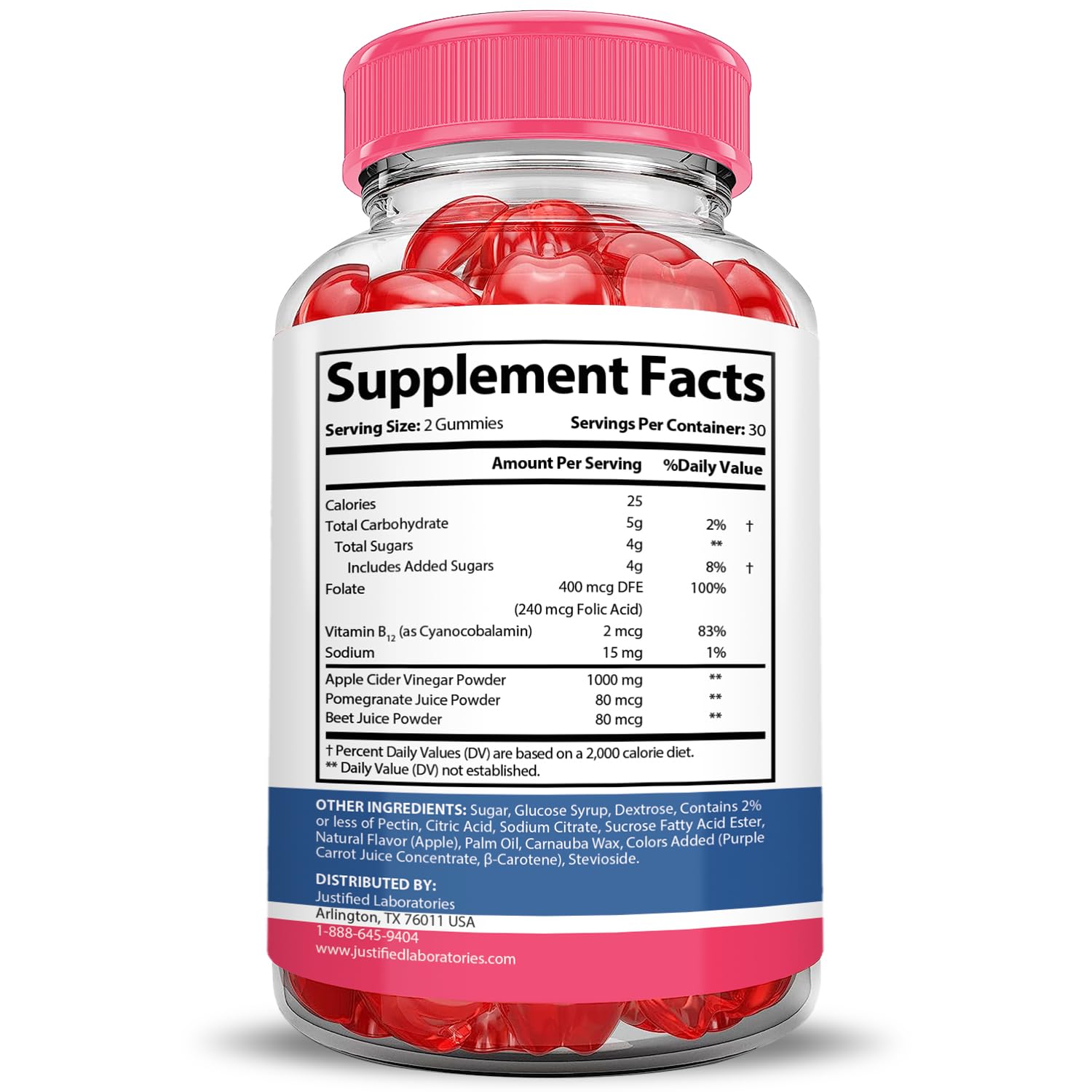 Justified Liberty Bites beet-juice ingredient shot reveals colorful beet powder.