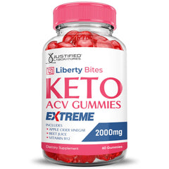 Justified Liberty Bites gummies with beet juice color and vivid fruit flavor