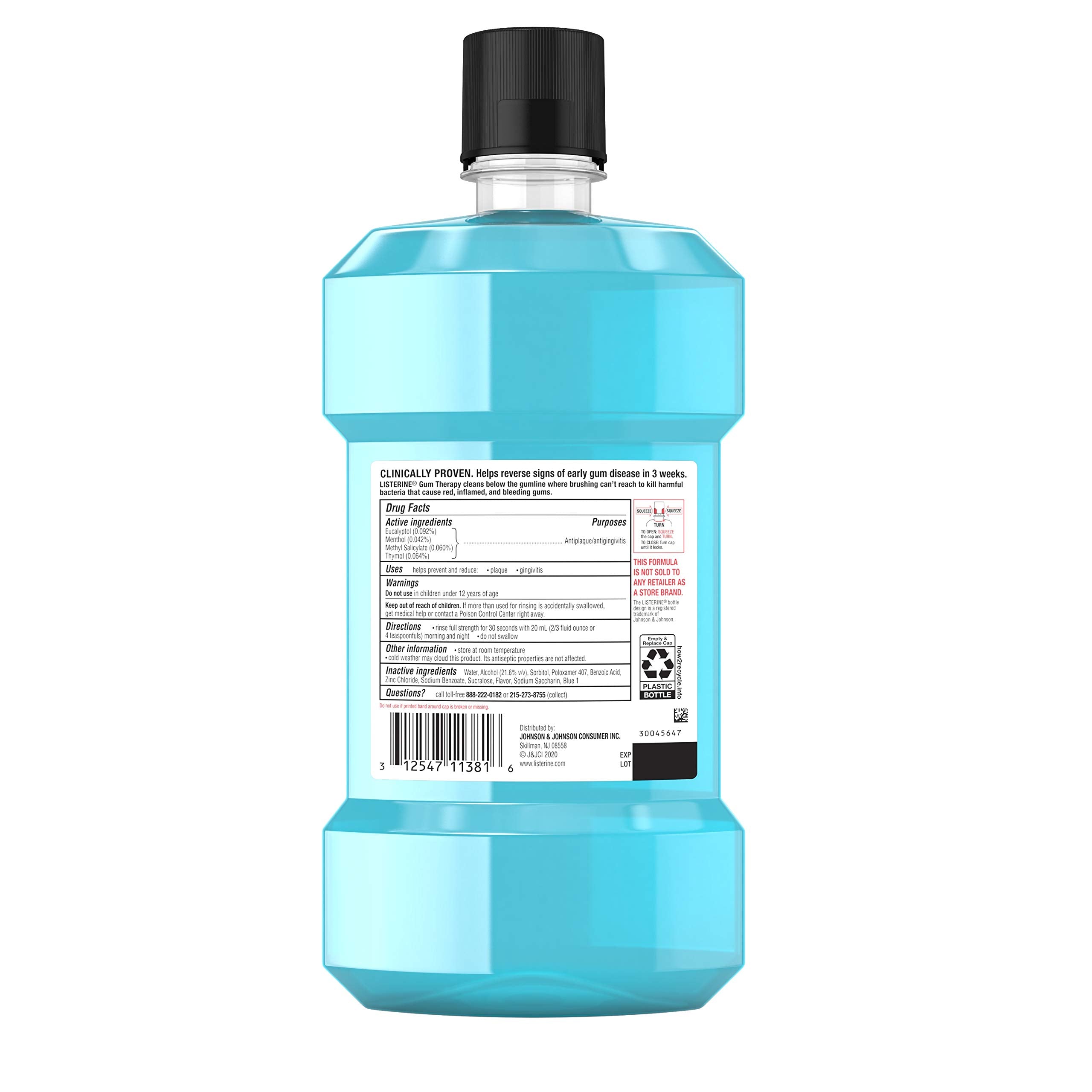 JUSTSWAGDDEEFF Listerine Gum Therapy gingivitis close-up showing minty finish.