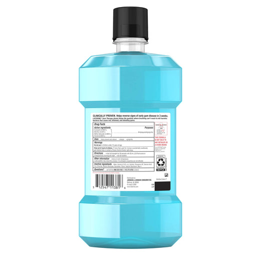 JUSTSWAGDDEEFF Listerine Gum Therapy gingivitis close-up showing minty finish.