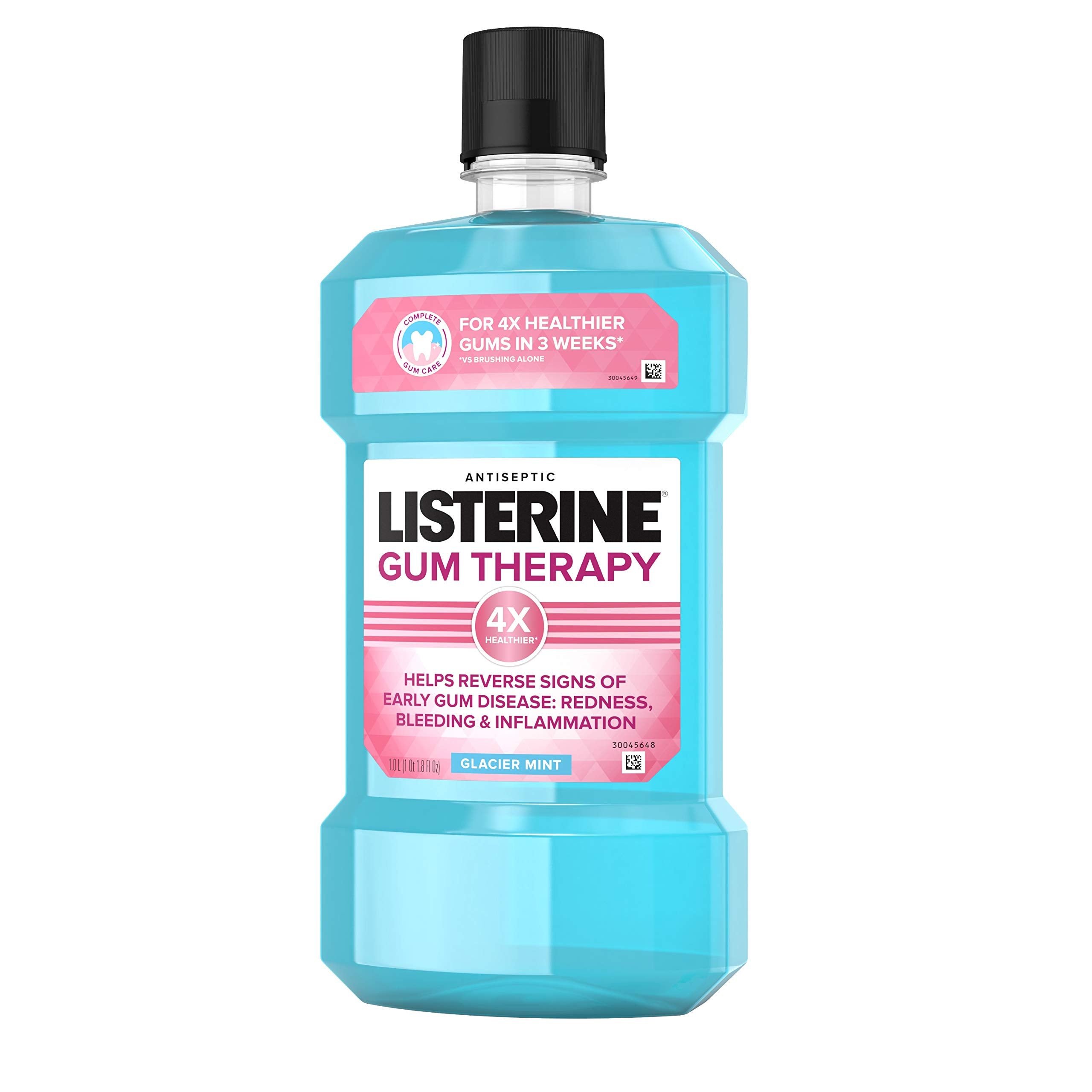 JUSTSWAGDDEEFF Listerine Gum Therapy pack shot with three bottles.