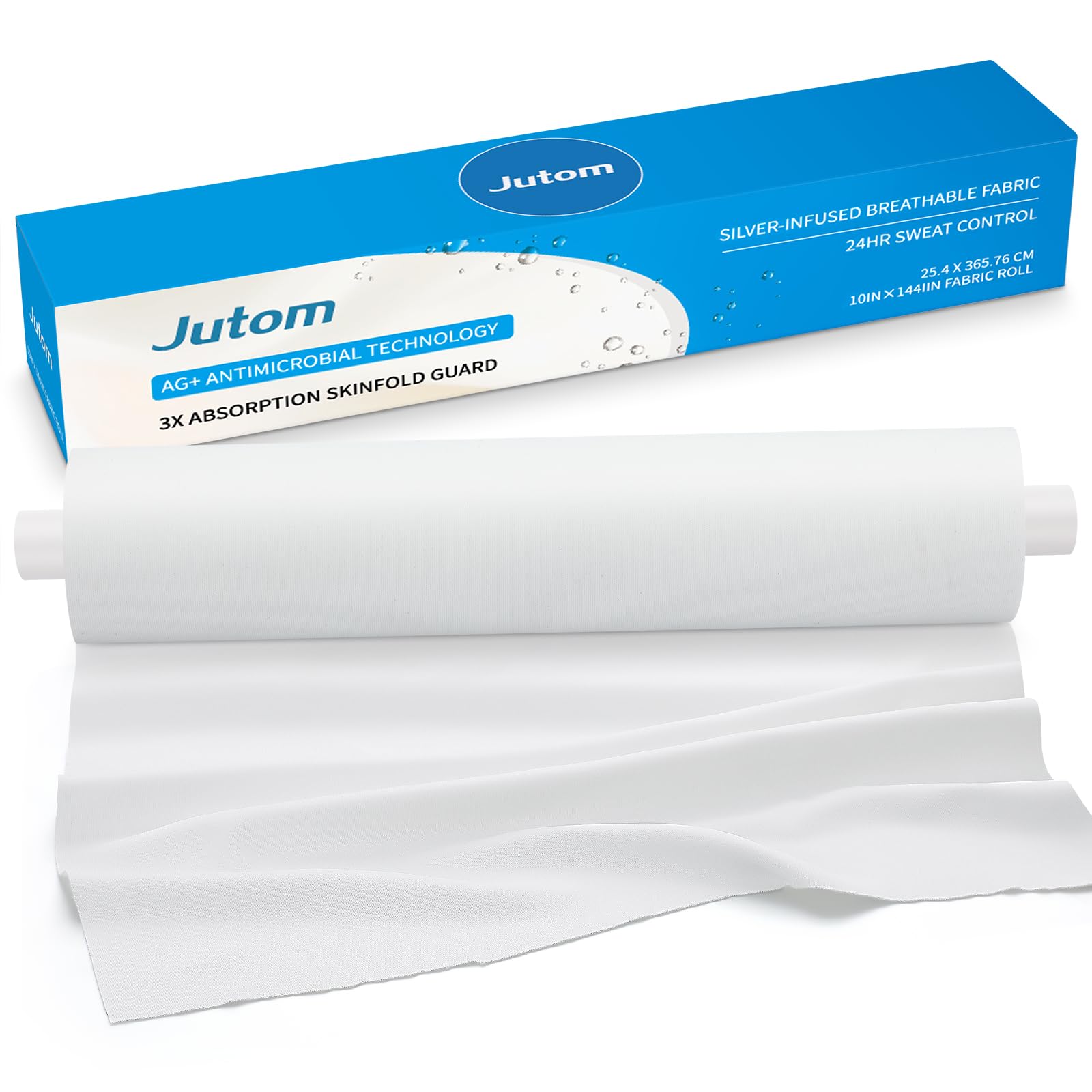 Jutom silver fold textile roll for 10x144 inches of moisture absorption.