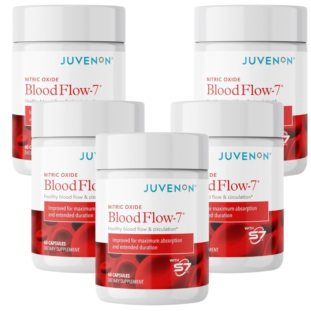 Juvenon BloodFlow-7 bottle front view for energy and circulation support.