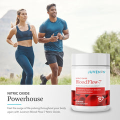 Juvenon BloodFlow-7 capsules in use during a workout session.