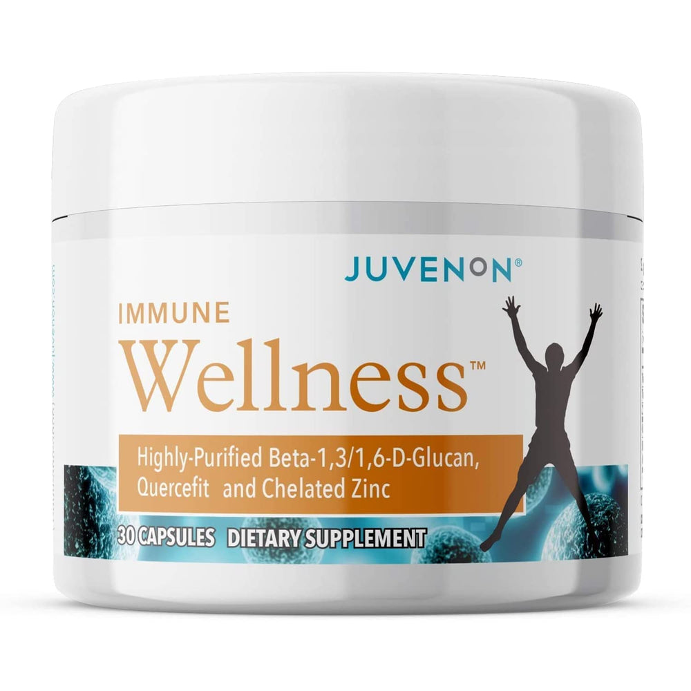 Juvenon Immune Wellness Defense bottle front signaling daily immune support for adults