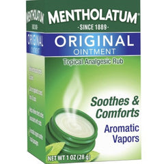JUANWAN Mentholatum Original Ointment jar with aromatic vapors for chest and muscle relief.