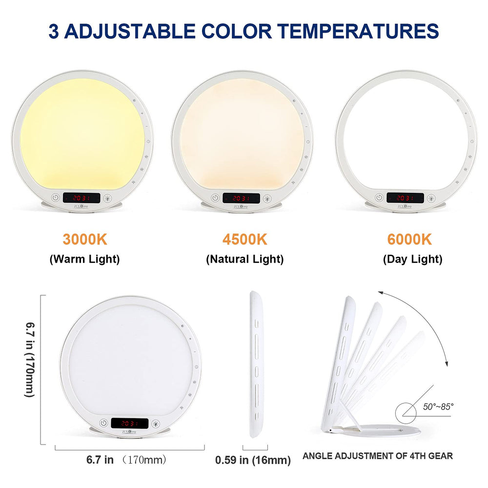 JUXLamp tilt and wall mount offer flexible placement near desk or bed