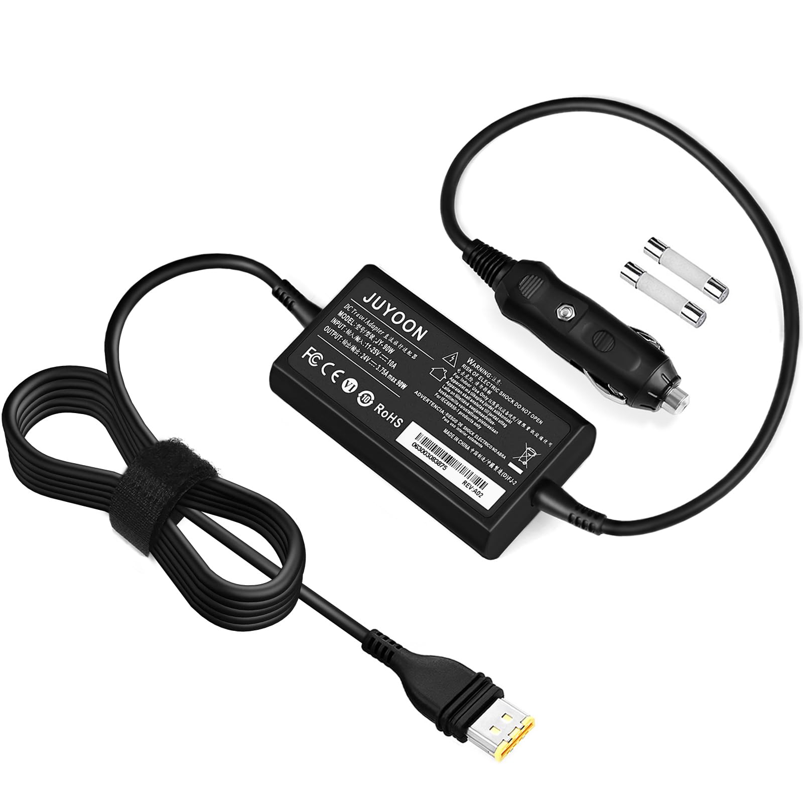 JUYOON 90W car charger powering AirCurve 11 in vehicle for steady CPAP charging