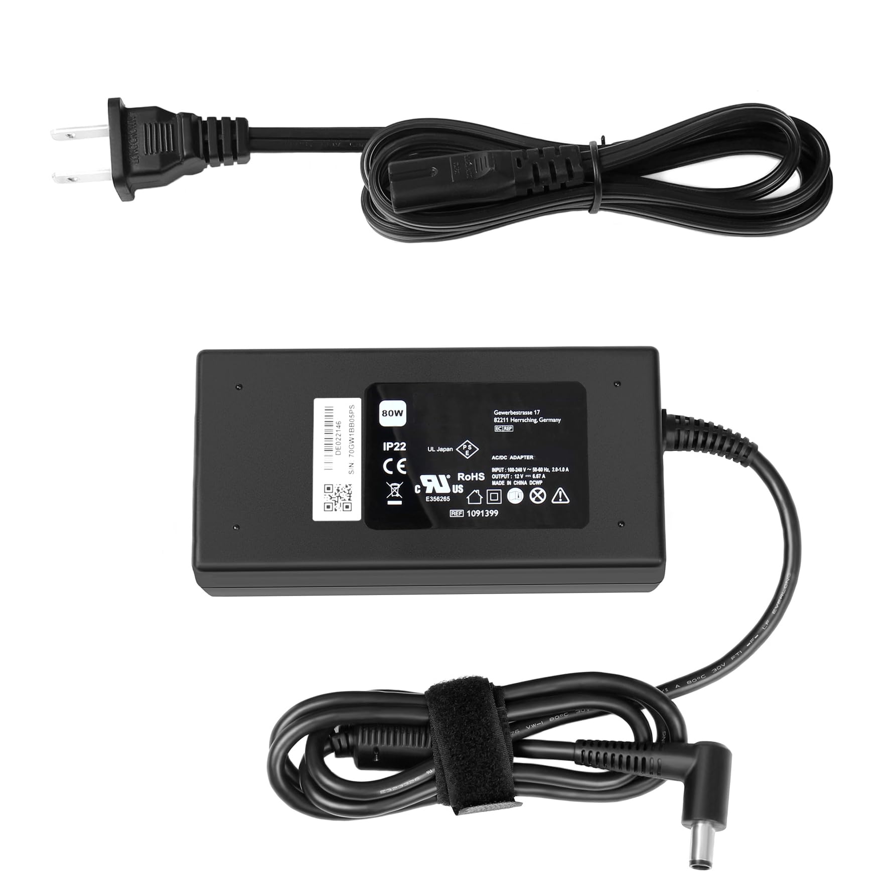 JUYOON 80W charger connected to System One CPAP for dependable night power