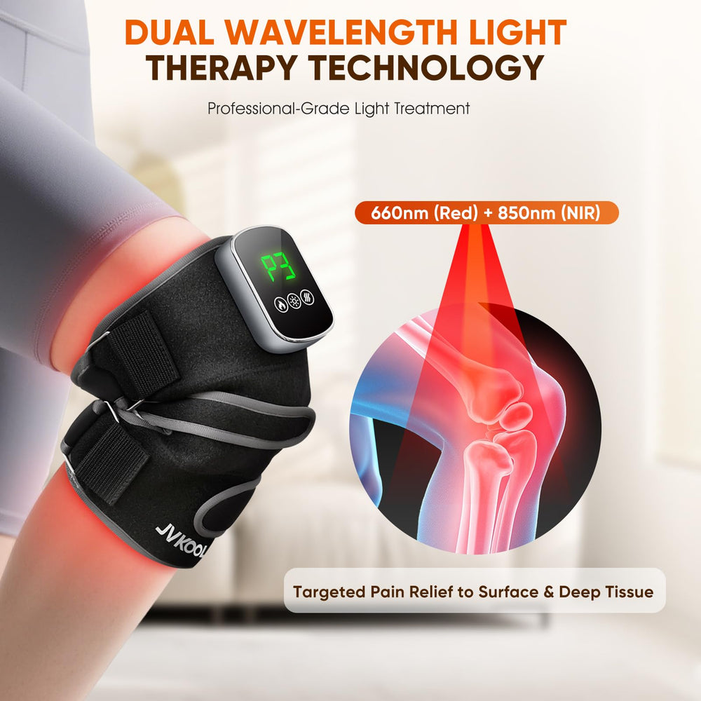 JVKOOL knee massager shows three vibration modes for relaxing massage