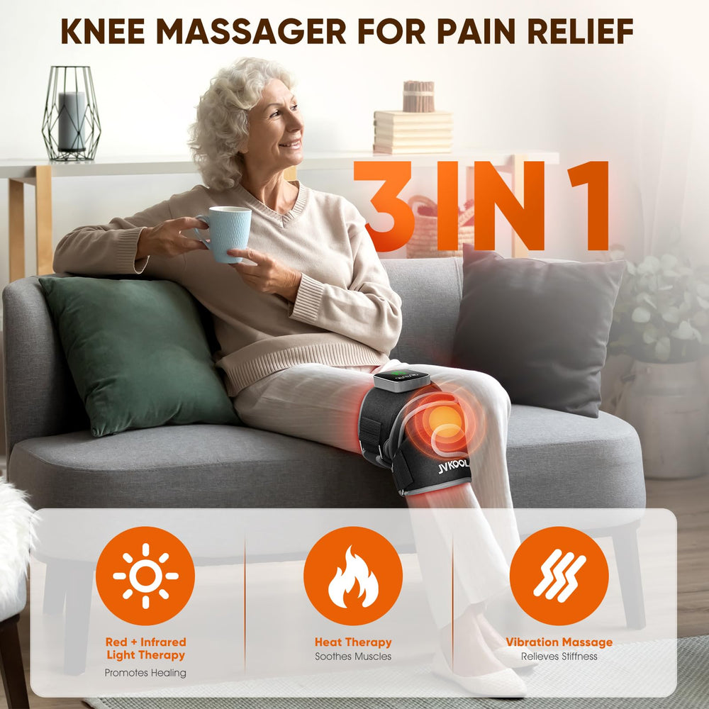 JVKOOL knee massager applying warmth with adjustable heat settings