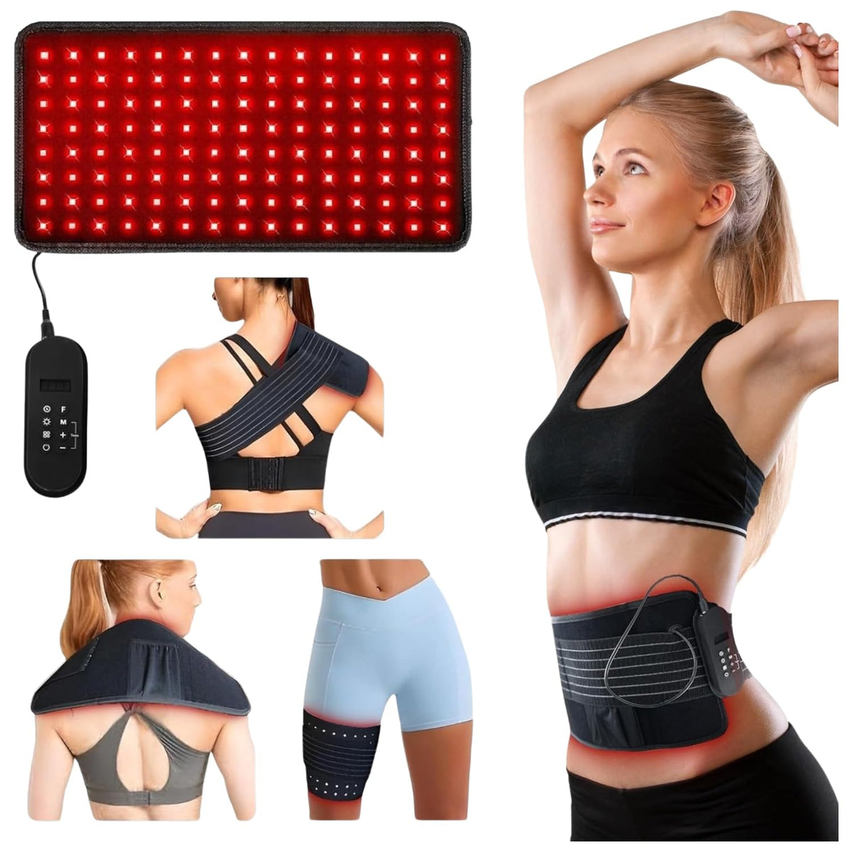 JWAY red light therapy belt front view for home use and recovery