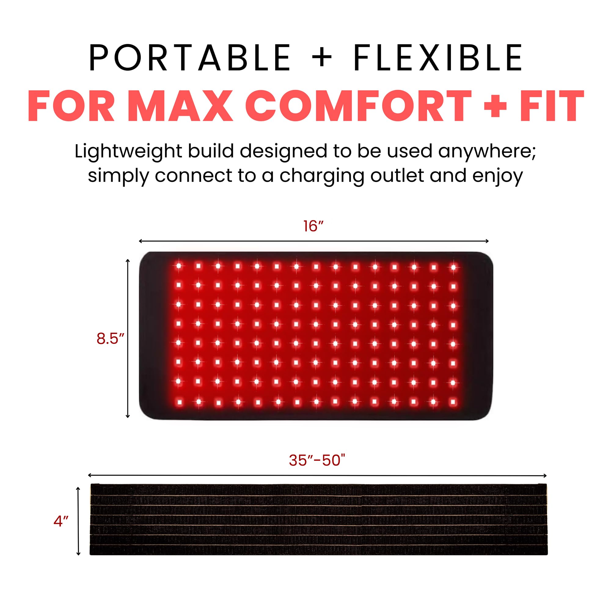 660nm and 850nm diodes shown for surface and deep tissue work