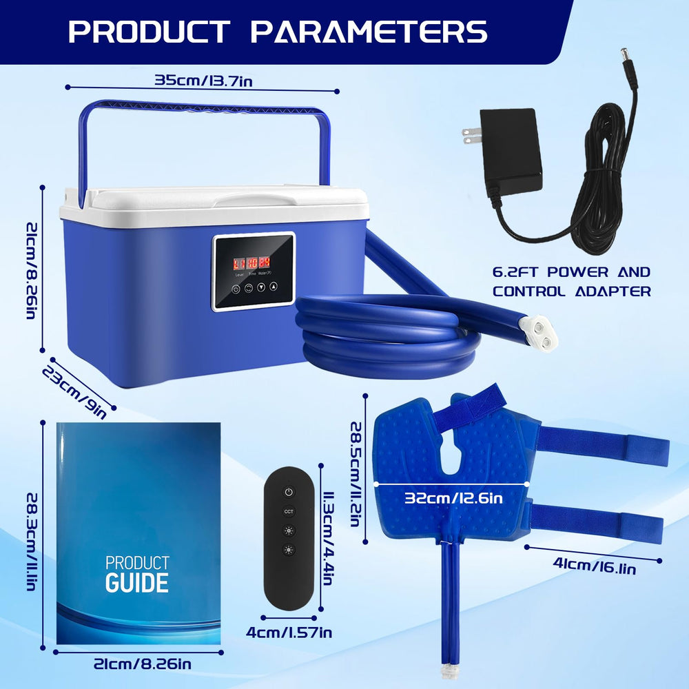 JWGUTS cold therapy system supports knee, elbow, and arm recovery routines.